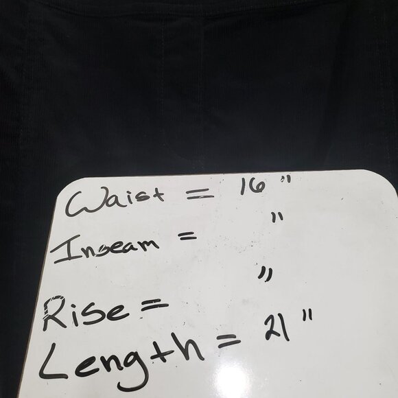 EILEEN FISHER Womens Skirt SZ M Corduroy Short Stretchy‎ Black Academia Minimal - Picture 4 of 7